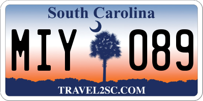 SC license plate MIY089