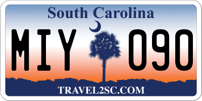 SC license plate MIY090