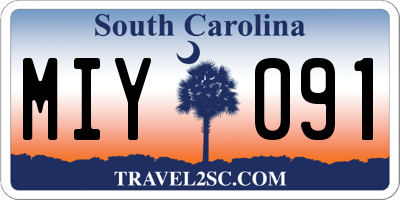 SC license plate MIY091