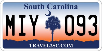 SC license plate MIY093