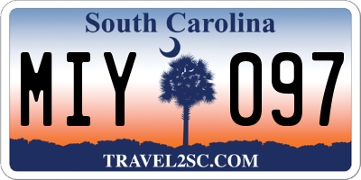 SC license plate MIY097
