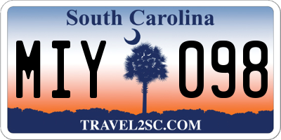 SC license plate MIY098