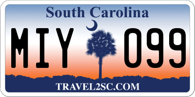 SC license plate MIY099
