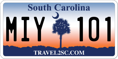 SC license plate MIY101