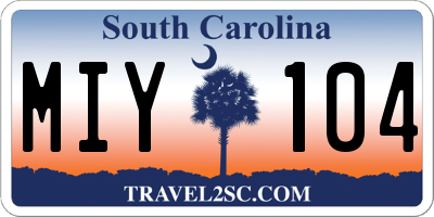 SC license plate MIY104