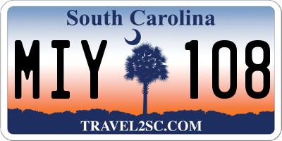 SC license plate MIY108
