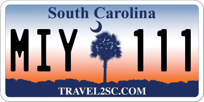 SC license plate MIY111