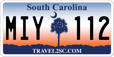 SC license plate MIY112