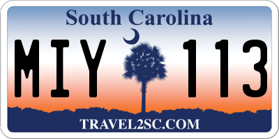 SC license plate MIY113