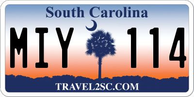 SC license plate MIY114
