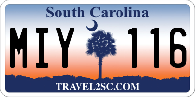 SC license plate MIY116