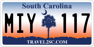SC license plate MIY117