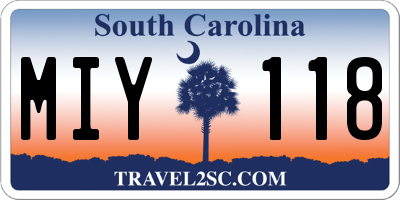 SC license plate MIY118