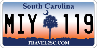 SC license plate MIY119