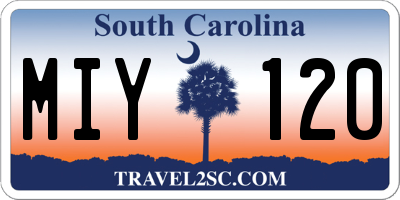 SC license plate MIY120
