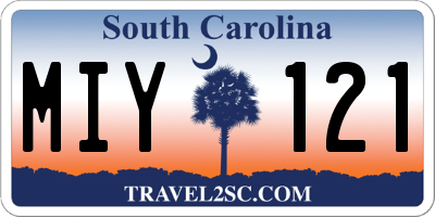 SC license plate MIY121