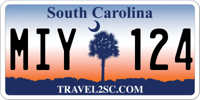 SC license plate MIY124