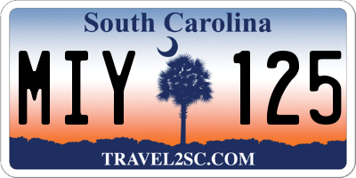 SC license plate MIY125