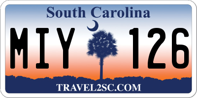SC license plate MIY126