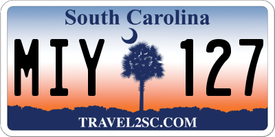 SC license plate MIY127