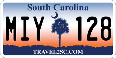 SC license plate MIY128
