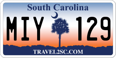SC license plate MIY129