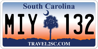 SC license plate MIY132