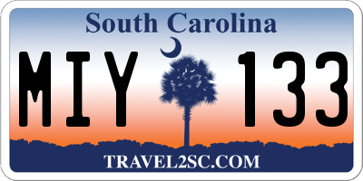 SC license plate MIY133