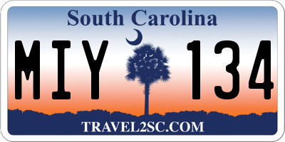 SC license plate MIY134