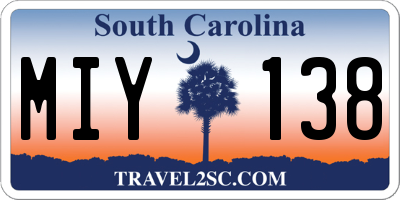SC license plate MIY138