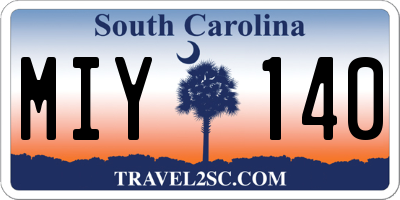 SC license plate MIY140