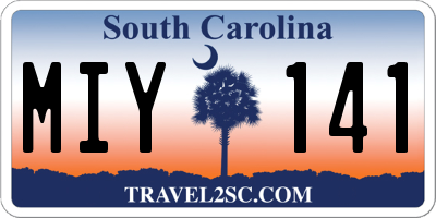 SC license plate MIY141