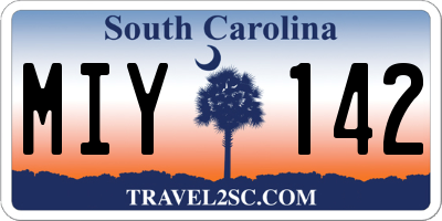 SC license plate MIY142