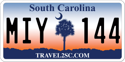 SC license plate MIY144