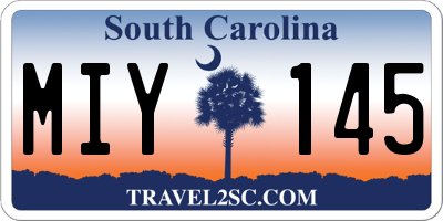 SC license plate MIY145