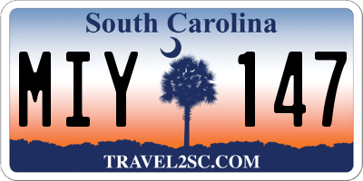 SC license plate MIY147