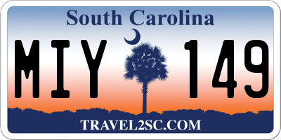 SC license plate MIY149
