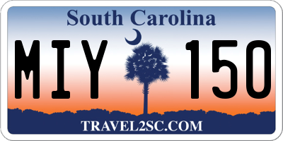 SC license plate MIY150