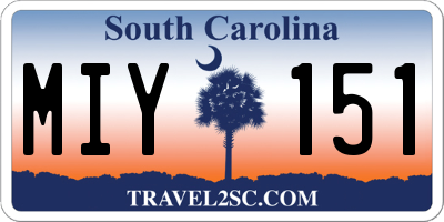 SC license plate MIY151
