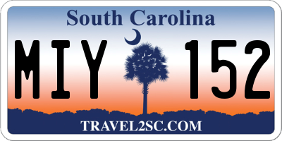 SC license plate MIY152