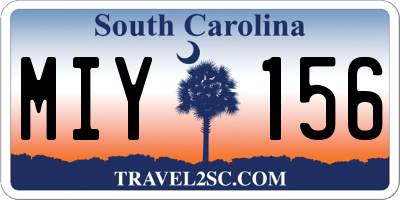 SC license plate MIY156