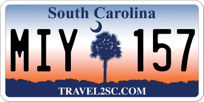 SC license plate MIY157
