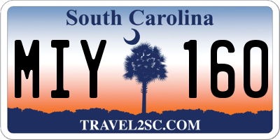 SC license plate MIY160