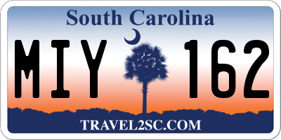 SC license plate MIY162