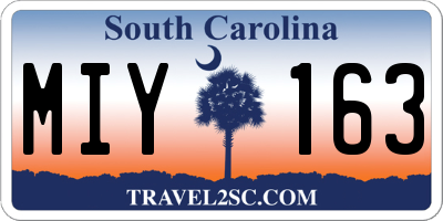 SC license plate MIY163