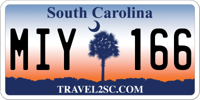 SC license plate MIY166