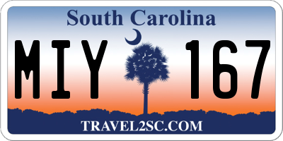 SC license plate MIY167