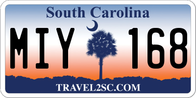 SC license plate MIY168