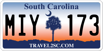SC license plate MIY173