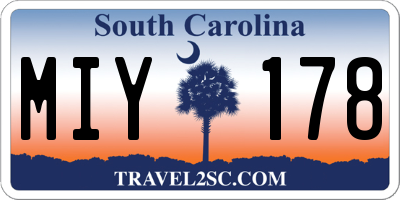 SC license plate MIY178
